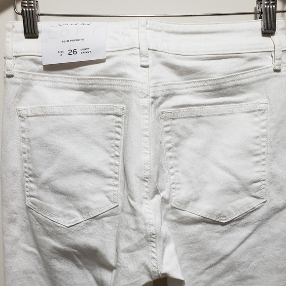 Loft Curvy Skinny Fit White Ankle Length Slim Pockets NWT - Picture 7 of 7